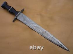 Custom Damascus Steel Hunting Knife Sword Arkansas Toothpick Dagger New Mi-47