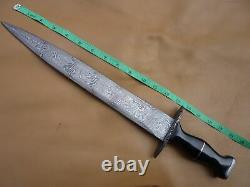 Custom Damascus Steel Hunting Knife Sword Arkansas Toothpick Dagger New Mi-47