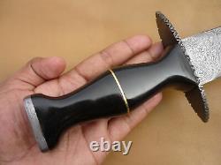 Custom Damascus Steel Hunting Knife Sword Arkansas Toothpick Dagger New Mi-47