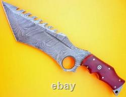 Custom Damascus Steel Hunting Knife Tracker Tanto Bowie Dagger 8mm Thick Mi-36