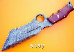 Custom Damascus Steel Hunting Knife Tracker Tanto Bowie Dagger 8mm Thick Mi-36