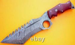 Custom Damascus Steel Hunting Knife Tracker Tanto Bowie Dagger 8mm Thick Mi-36