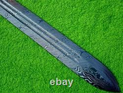 Custom Damascus Steel Hunting Knife Viking Sword Blank Blade Dagger /31 Mi-48