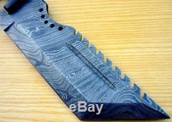 Custom Damascus Steel Hunting Tracker Knife Bowie Dagger Sword Buffalo Mi-35