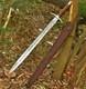 Custom Damascus Steel Viking Sword Rosewood Handle Brass Guard Medieval Dagger