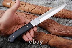 Custom HANDMADE D2 TOOL STEEL HUNTING Dagger Full Tang Knife Mirror Polish