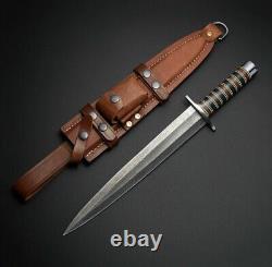 Custom Hand Forge Damascus dagger Knife