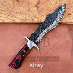 Custom Hand Forged Damascus Steel Hunting Knife Viking Knife Sword Dagger Sheath