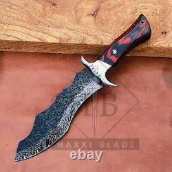 Custom Hand Forged Damascus Steel Hunting Knife Viking Knife Sword Dagger Sheath