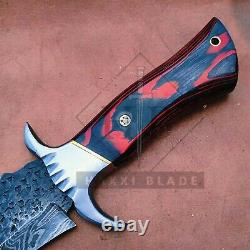 Custom Hand Forged Damascus Steel Hunting Knife Viking Knife Sword Dagger Sheath