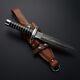 Custom Hand Forged Damascus Steel Tactical Combat Dagger Knife With Sheath