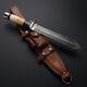 Custom Hand Forged Damascus Steel Tactical Combat Dagger Knife With Sheath