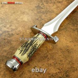 Custom Hand Forged J2 Steel Hunting Bowie Dagger Self Defense Knife VIntage