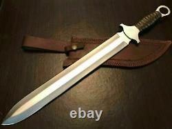 Custom Hand Made 1095 Steel Double Edge Dagger Sword Knife Camping Hunting Sword