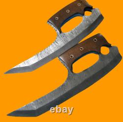 Custom Hand crafted Damascus Steel Riddick 2 dagger pair Hunting knife