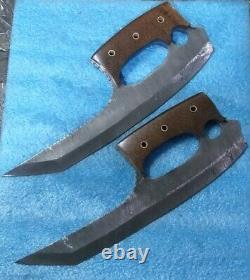 Custom Hand crafted knife king's Damascus Steel Riddick dagger pair