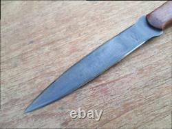 Custom Hand-forged Carbon Steel Boot Fighting Knife or Dagger withIpe Wood Handles