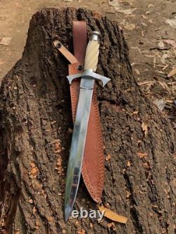 Custom Handmade Carbon Steel Blade Survival Dagger Knife Hunting Knife Camping