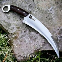 Custom Handmade Carbon Steel Bowie Machete Tactical Sword Hunting Knife Dagger