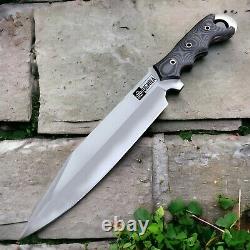 Custom Handmade Carbon Steel Bowie Machete Tactical Sword Hunting Knife Dagger