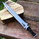 Custom Handmade Carbon Steel Bowie Survival Machete Dagger Sword Hunting Knife