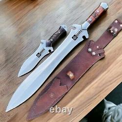 Custom Handmade Carbon Steel Bowie Survival Machete Dagger Sword Hunting Knife