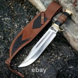 Custom Handmade Carbon Steel Bowie Survival Machete Dagger Sword Hunting Knife