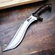 Custom Handmade Carbon Steel Bowie Survival Machete Dagger Sword Hunting Knife