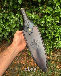 Custom Handmade Carbon Steel Camping Combat Dagger Knife Survival Hunting Knife
