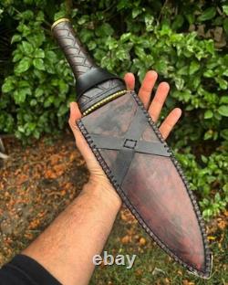 Custom Handmade Carbon Steel Camping Combat Dagger Knife Survival Hunting Knife