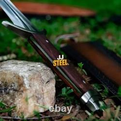 Custom Handmade Carbon Steel Dagger Survival Hunting Combat Battle Machete Sword