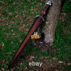 Custom Handmade Carbon Steel Dagger Survival Hunting Combat Battle Machete Sword