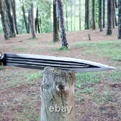 Custom Handmade Carbon Steel Tactical Dagger Knife Hunting Camping Knife