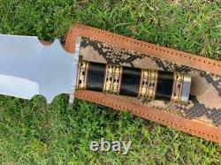 Custom Handmade D-2 Tool Steel Dagger Hunting Bowie Knife Bull Horn Handle