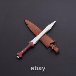 Custom Handmade D2 Roman Gladiator Dagger Hunting Short Sword With Sheath