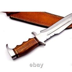 Custom Handmade D2 Steel 16 Knife/Dagger with Leather Sheath