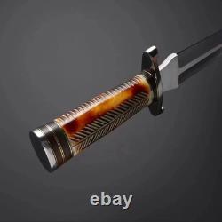 Custom Handmade D2 Steel Dagger Knife Hunting Knife With Beautiful Bone Handle