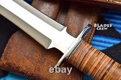 Custom Handmade D2 Steel Full Tang Fixed Blade Combat Dagger Knife With Sheath