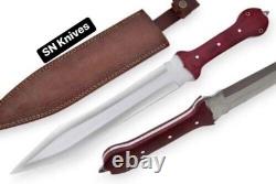Custom Handmade D2 Steel Gladius Hunting Dagger Bowie Knife With Sheath