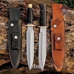 Custom Handmade D2 Steel Hunting Dagger & Bowie Knife Set Micarta Handle+sheath