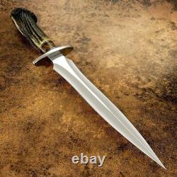 Custom Handmade D2 Steel Hunting Dagger, Fixed Blade Knife, benchmade knife CASE
