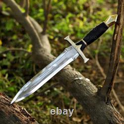 Custom Handmade D2 Steel Hunting Dagger Knife Micarta Handle with Leather Sheath