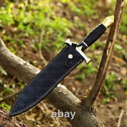Custom Handmade D2 Steel Hunting Dagger Knife Micarta Handle with Leather Sheath
