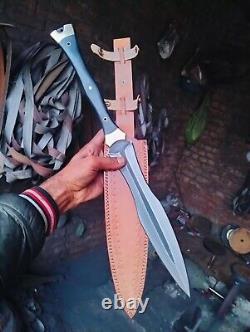 Custom Handmade D2 Steel TACTICAL Dagger /sword HUNTING KNIFE WITH SHEATH