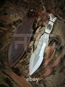 Custom Handmade D2 Tool Steel Antler Stag Dagger Bowie Double Side Hunting Knife