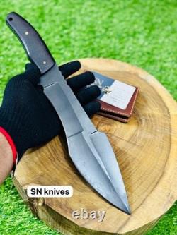 Custom Handmade D2 Tool Steel Hunting Bowie Dagger Style Knife With Sheath