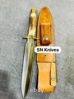 Custom Handmade D2 Tool Steel Hunting Dagger Bowie Knife Camping Knife WithSheath