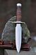 Custom Handmade D2 Tool Steel Hunting Dagger Bowie Knife Stacked Leather Handle