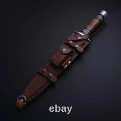 Custom Handmade D2 Tool Steel Hunting Dagger Camping Bowie Knife With Sheath