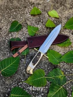 Custom Handmade D2 Tool Steel Hunting Dagger Knife Bowie Knife Stag Handel